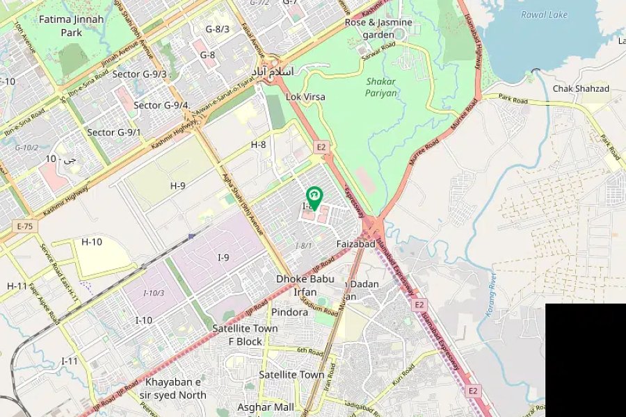 I-8 رہائشی پلاٹ جس کا سائز 3200 مربع فٹ ہے۔