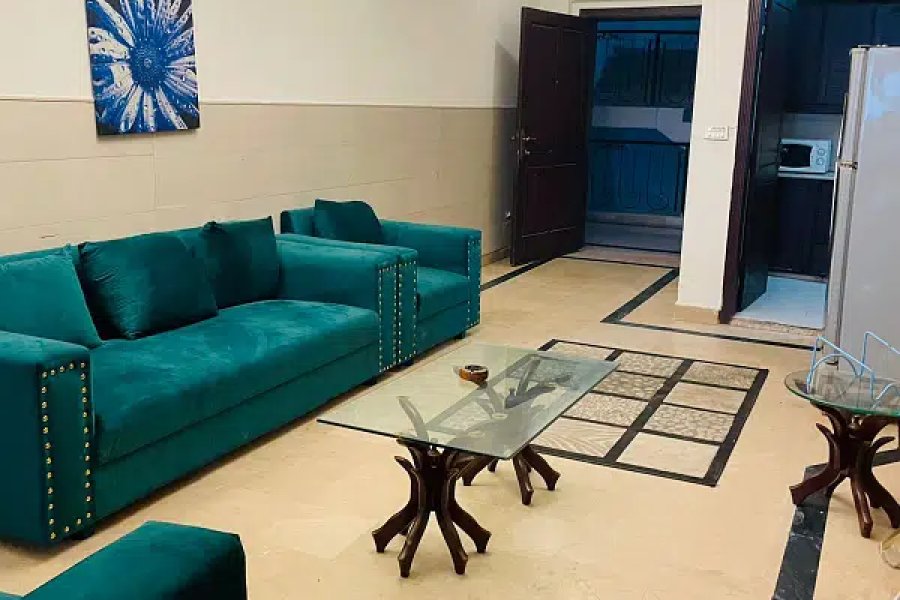 F-11 Markaz 2Bed with 2bath Tv Lounge Kitchen Car Parking FullyFurnished Apartment For Rent