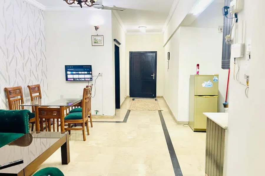 F-11 Markaz Brand New 2 Bed 2Bath Tv Lounge Kitchen Car Parking Fully Furnished Apartment Available For Rent