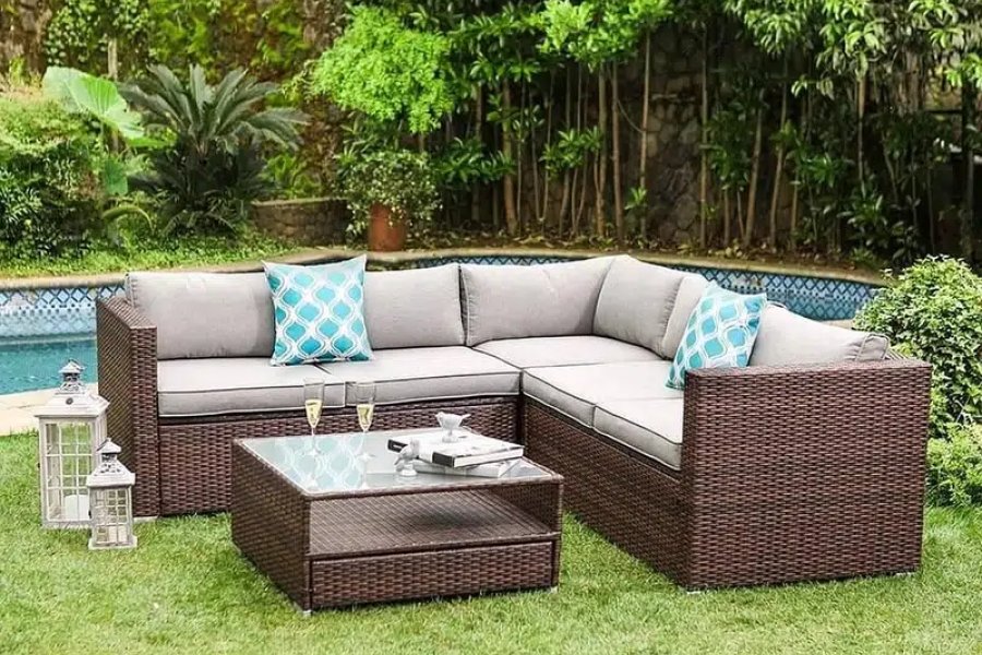 Patio Rattan Sofas Set, Lawn Seating Balcony Terrace Furniture Lahore Cavalry Ground, Lahore