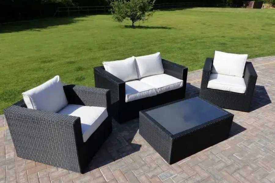 پیٹیو رتن لان کے صوفے، آؤٹ ڈور گارڈن فرنیچر، ایل شیپ صوفہ والنسیا ٹاؤن، لاہور