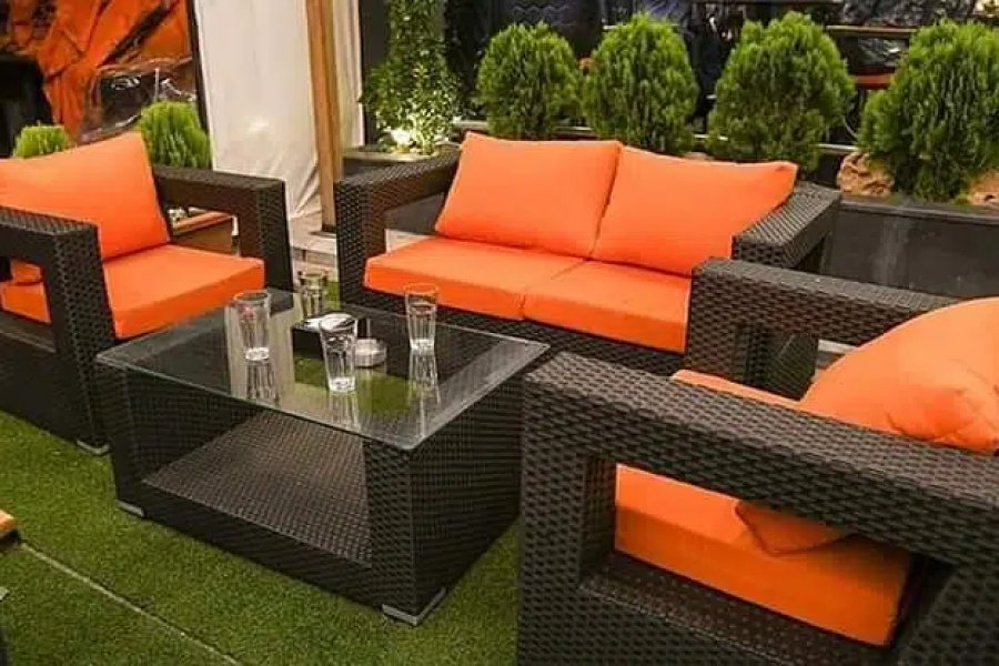 آؤٹ ڈور پیٹیو لان گارڈن صوفے سیٹ، رتن فرنیچر 2، 3 سیٹر گارڈن ٹاؤن، فیصل آباد