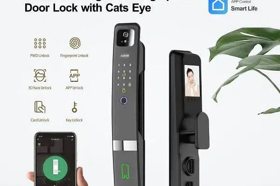 اسمارٹ وائی فائی فنگر پرنٹ لکڑی، شیشے کے دروازے کا تالا DHA ڈیفنس فیز 5، اسلام آباد