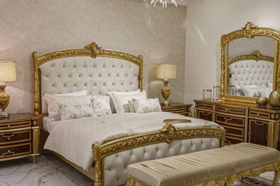 Complete Bed Set With Dressing Table , Sitting Bench and Side Tables