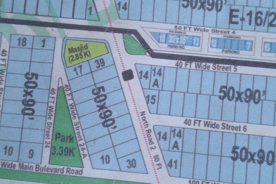 Plot for sale in sector E16/2, Islamabad.