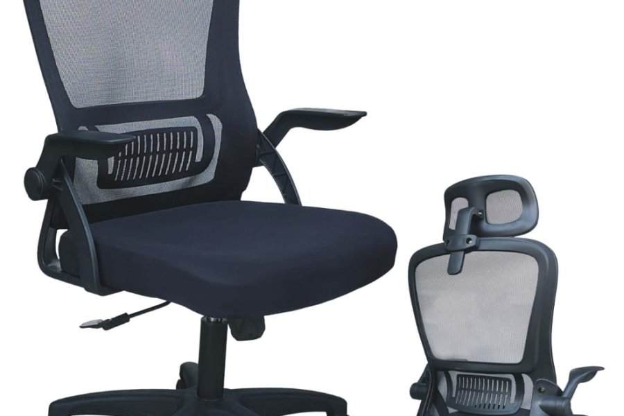 Office Seat with Revolving Wheels & Head Rest