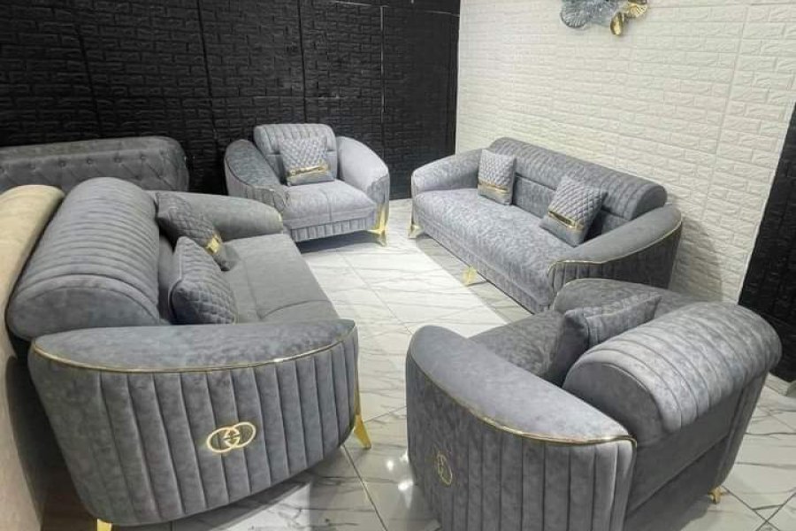 Complete Sofa Set with 2 x 3 Seater Sofa  +  2 x 1 Seater Sofa ( Drawing /Living Room Set)