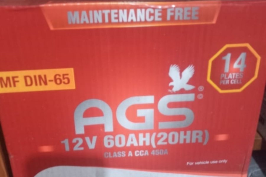 AGS MF DIN-65  (12V  60AH ) Maintenance Free Brand New Battery