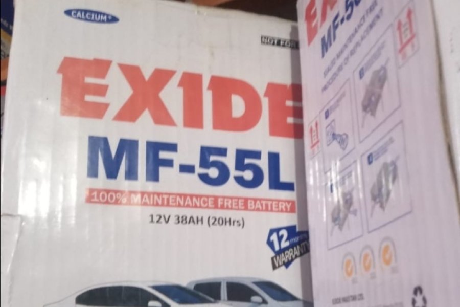 EXIDE MF-55L ( 12V 38AH) مینٹیننس فری بالکل نئی بیٹری