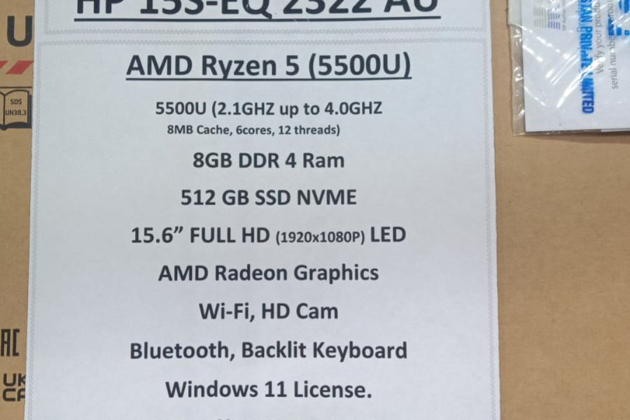 HP 15S-EQ 2322 AU   Laptop  by A TECH MALL SADDAR RAWALPINDI