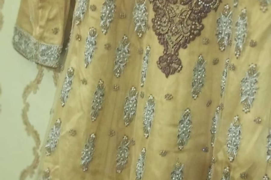 Party Wear Embroidered Frock  with Capri & Dupatta (One time used for just 5 Hours) Excellent Condition