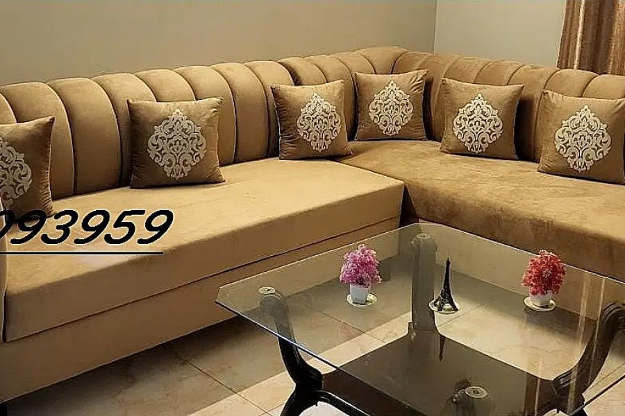 Corner sofa , Molty foam with cushions