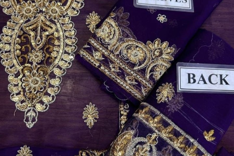 CHIFFON Suit With MALAI Trouser  by Brand &quot; ASIM JOFA&quot;