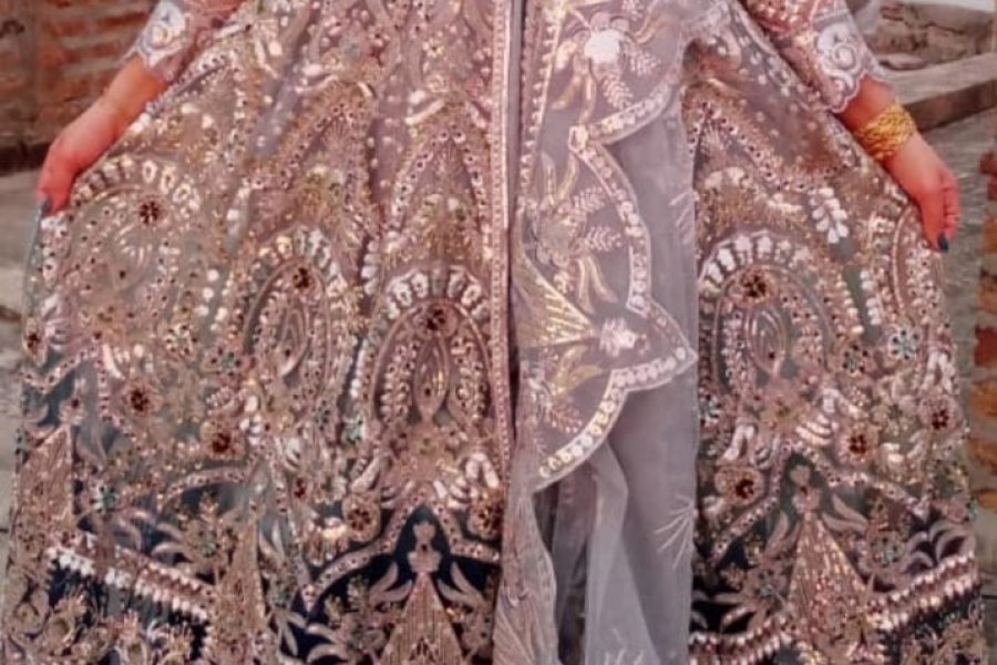 &quot;For sale: Elegant Light Gray and Silver Net Dress&quot;