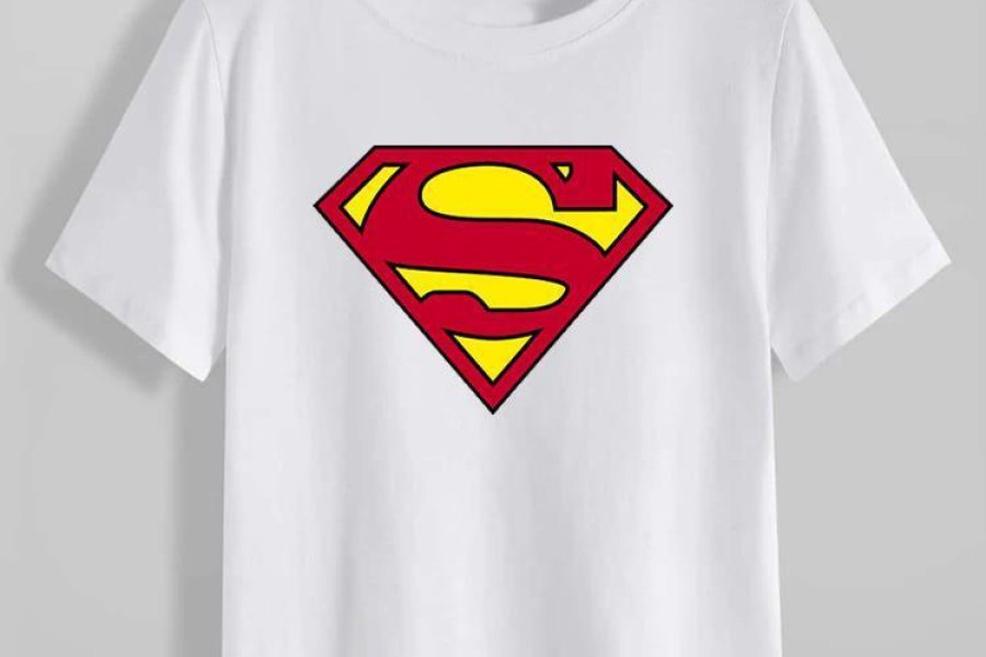سپرمین لوگو کے ساتھ یونی سیکس راؤنڈ نیک کاٹن ٹی شرٹ