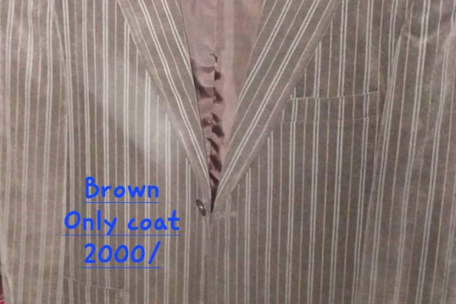 Men Coat with Vertical Lining Pattern  in Good Condition