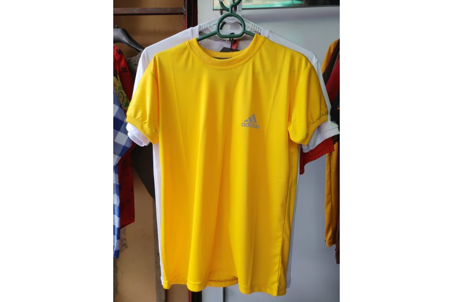 Men &quot; Addidas Logo&quot; Yellow  T Shirt by Kragnify