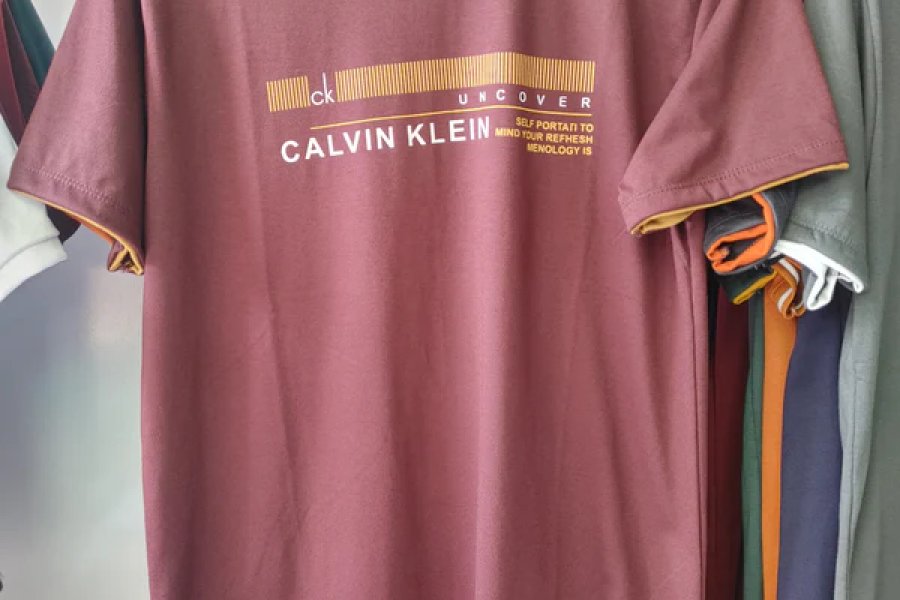 Men &quot;Calvin Klein&quot; Maroon T Shirt by Kragnify