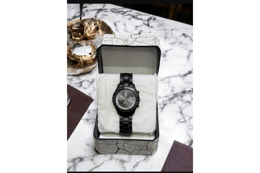 Men Chain Strap Wrist Watch Black