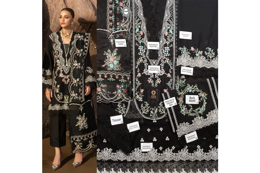 Saira Shakira By Crimson  Luxury lawn Collection - Black