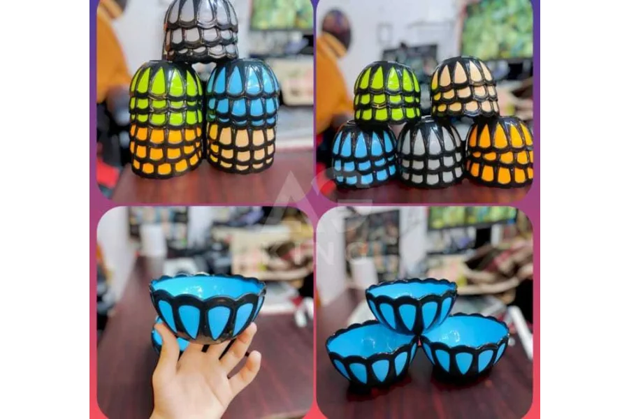 Twin Bowl Pack of 3 Plastic Material