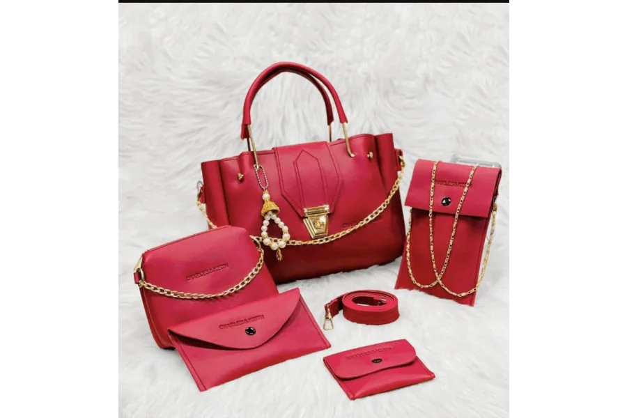 5 in1 Purse- For Women (Blood Red)