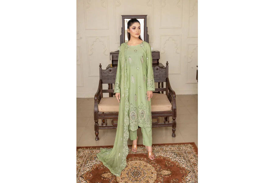 AYRA EMB اوریجنل برانڈ مڈ ونٹر کاٹن (سبز)