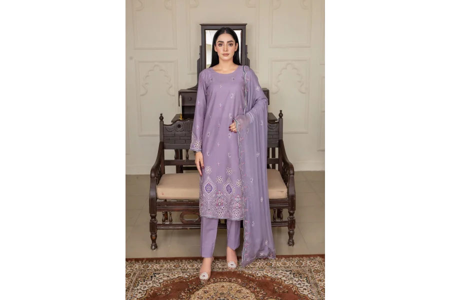 AYRA EMB اوریجنل برانڈ مڈ ونٹر کاٹن (جامنی)