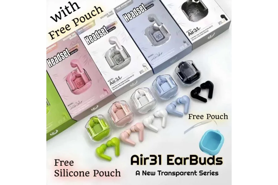 Original Air-31 Transparent blurtooth + Protective Case + LanYard