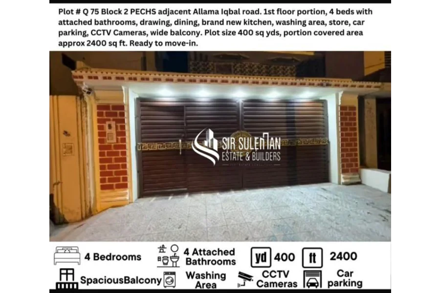 Fully Renovated 4 BED DD 2400 sqft Portion Available For Sale