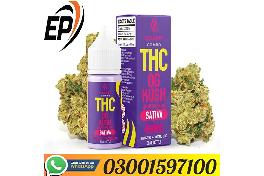 Original THC Liquid 89mg THC/1000mg CBC-OG Kush-30ml In Pakistan 03001