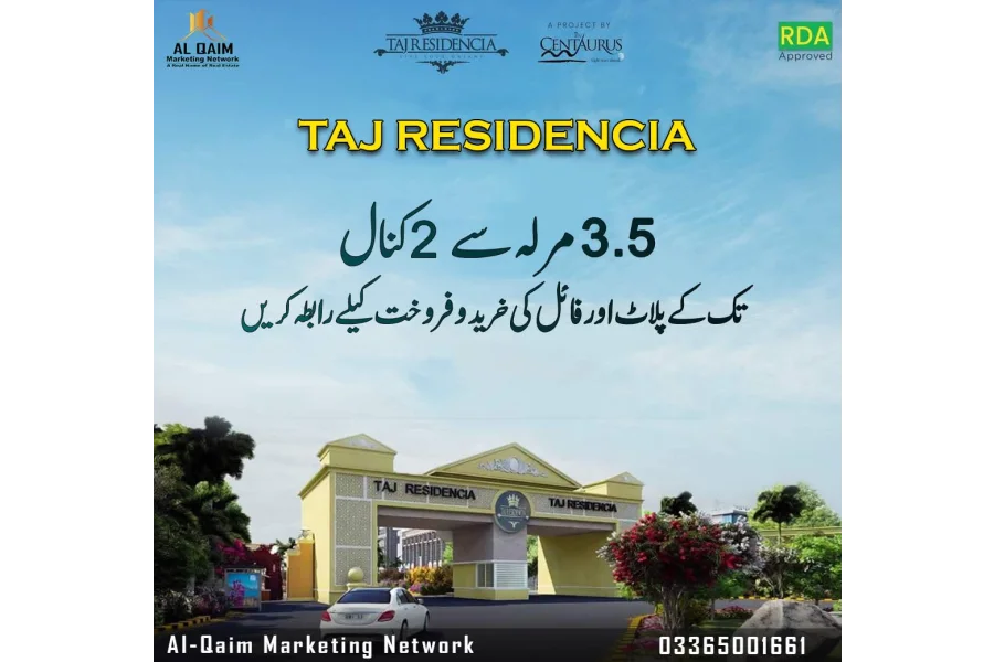 Taj Residencia 5 Marla plot on installment available for sale