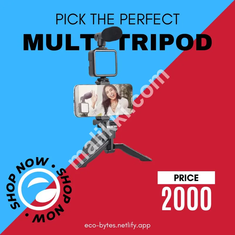 Multi Purpose Tripod with ring light and Vlogging setup