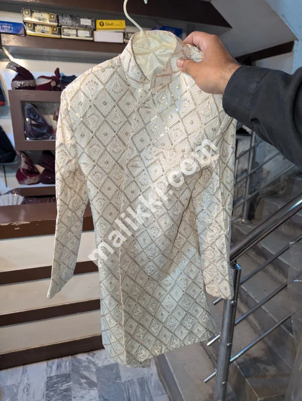 kids Creme Colour Sherwani 