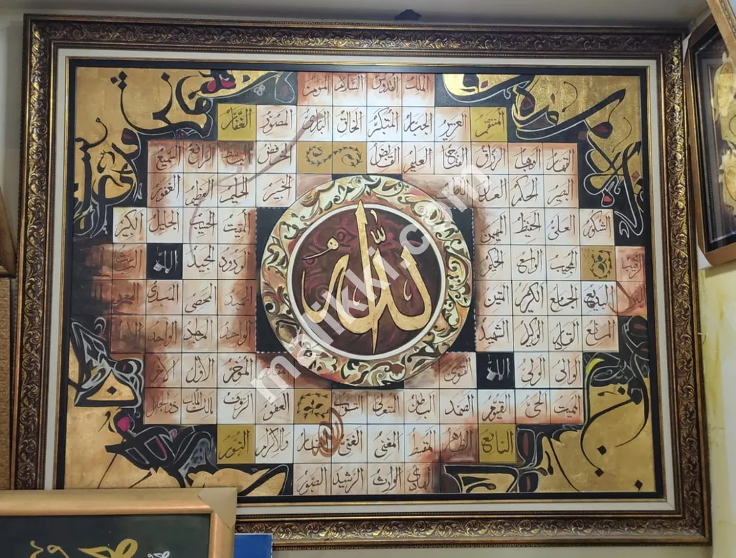 Luxurious Handmade Wall Hanging Frame Canvas Oil Painted 5.5x 6.5 ft