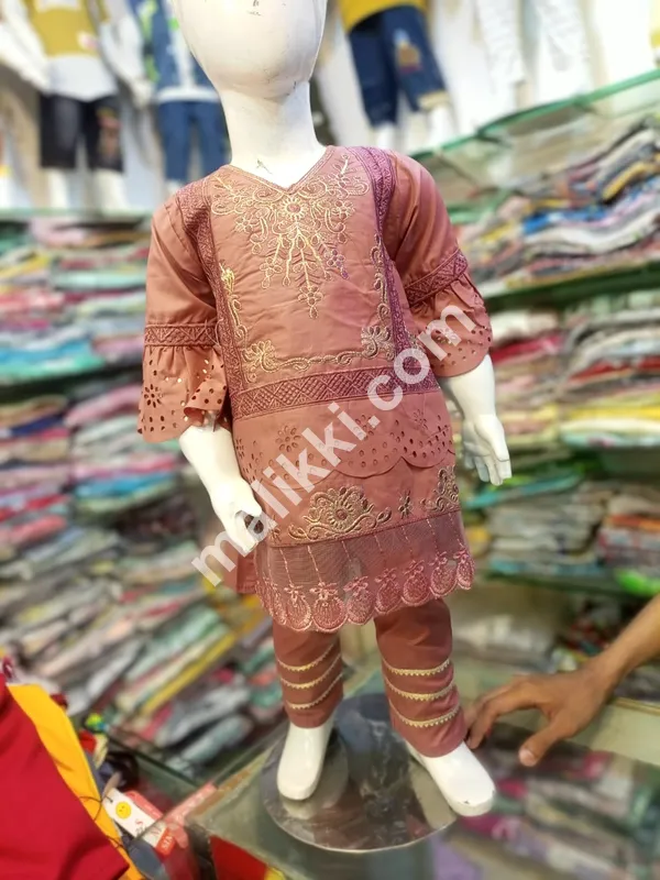 Fancy Embroidery Lawn Cotton Ready-Made Suit for Kids