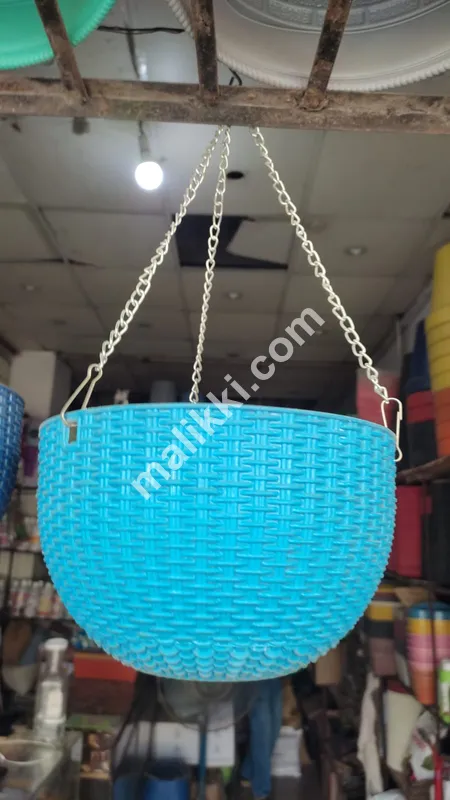 Hanging Pot with Light Blue