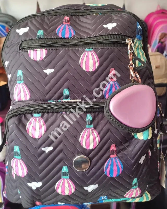 College Bag Black Color with Air Baloons Design