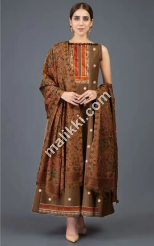 Bareeze Brown 3 Piece Suit