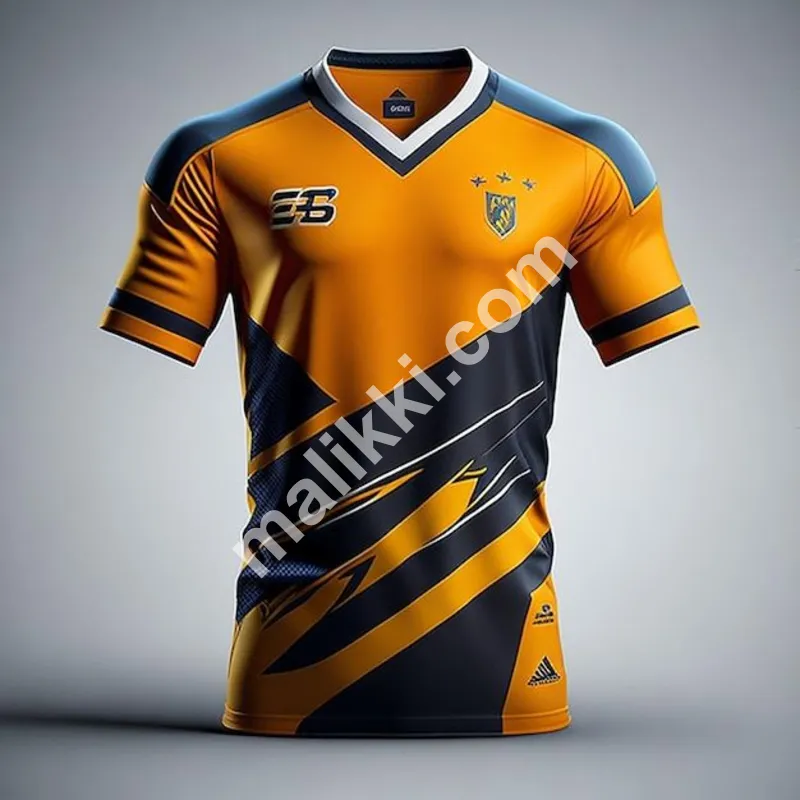 نارنجی اور نیلے رنگ میں اسپورٹ وئیر شرٹ برائے فروخت دستیاب ہے۔