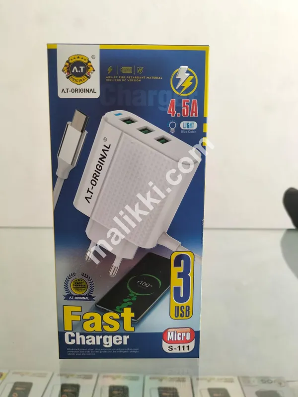 A.T original 4.5A 3 USB Fast Charger