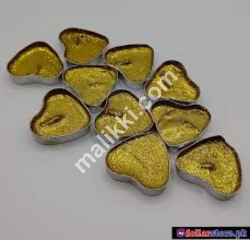 ہارٹ شیپ کینڈلز گولڈ اور پنک کلر