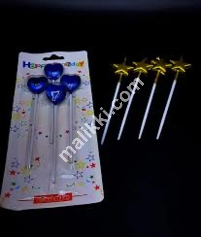 Blue Hearts Cake Candles Pack For Birthday Cake Decoration