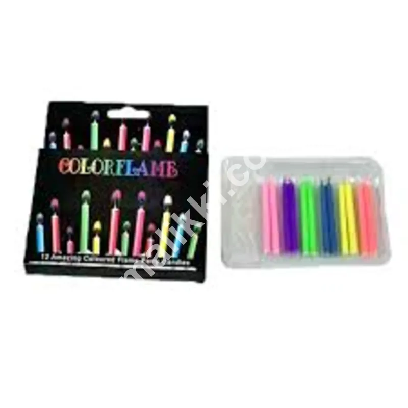 کیک سیف فلیمس پارٹی فیسٹیول کے لیے 6Pcs رنگین برتھ ڈے کینڈلز گھر کی سجاوٹ کا رنگ بے ترتیب