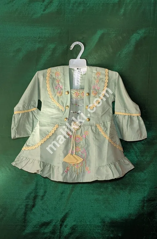 Kids Frok With Trouser Light Green