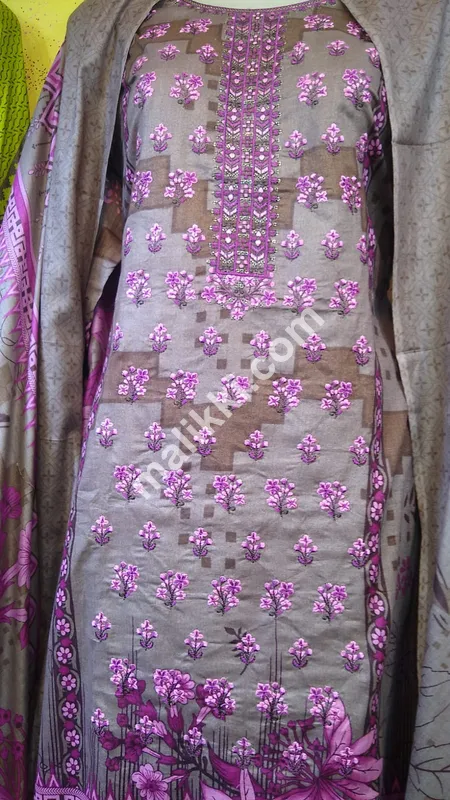 Lawn 3 Pcs Embroidered Dress