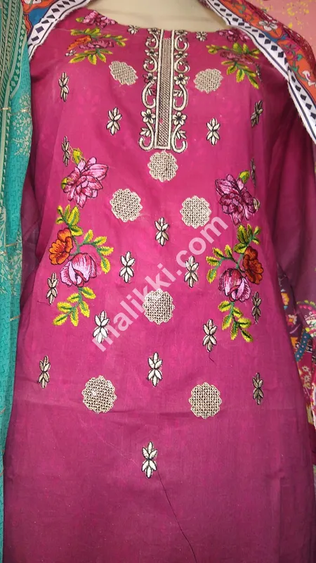 Lawn 3 Pcs Embroidered Dress