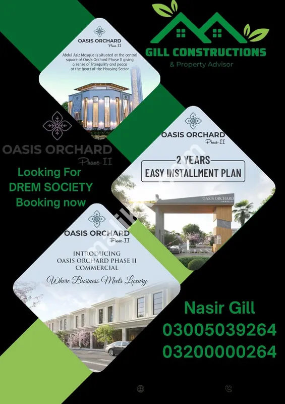 5 Marla Plots Available on Installments in Oasis Orchard Phase-II  