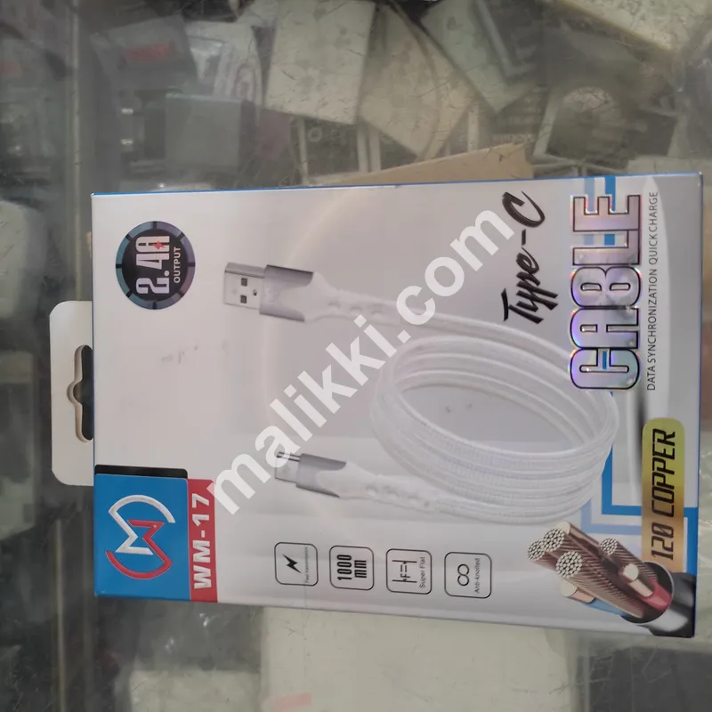 W-17 ٹائپ سی ڈیٹا کیبل 2.4A 