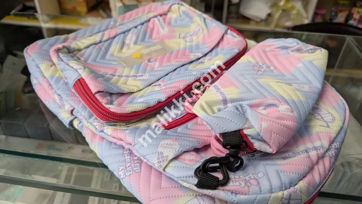 Beautiful School Bag with Water Bottle Bag